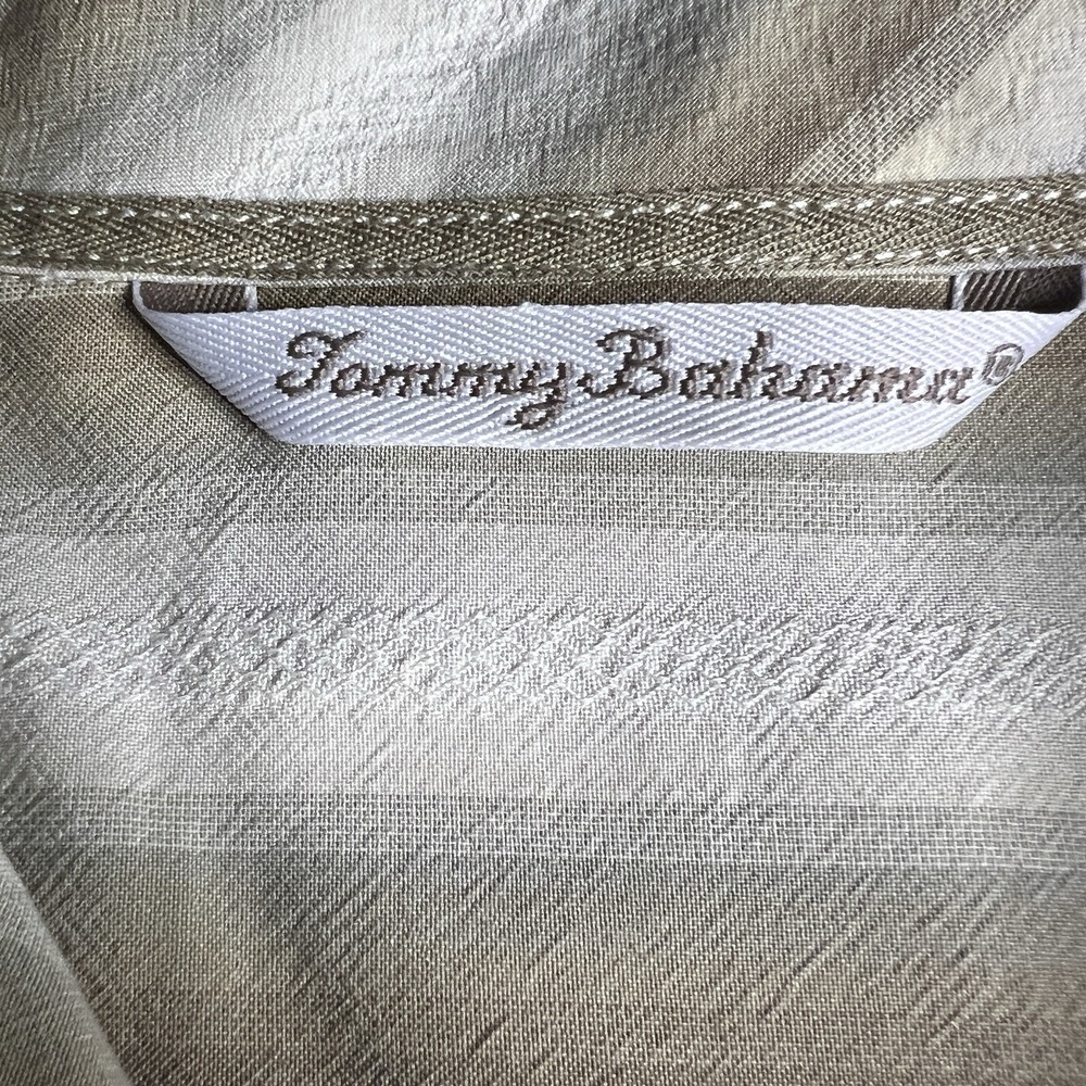 Tommy Bahama Silk Shirt Men's Size XL Striped Long Sleeve - Picture 4 of 9